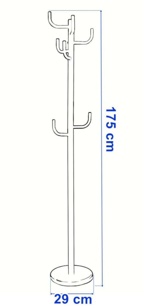 WIESZAK STOJĄCY WIKTOR 175CM CZARNY
