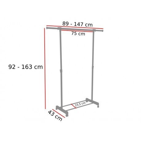 WIESZAK STOJĄCY NA KÓŁKACH OTTO BIAŁY - POJEDYNCZY
