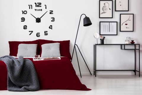 ZEGAR ŚCIENNY DIY NEPRI 65 - 130 CM - CZARNY 3D