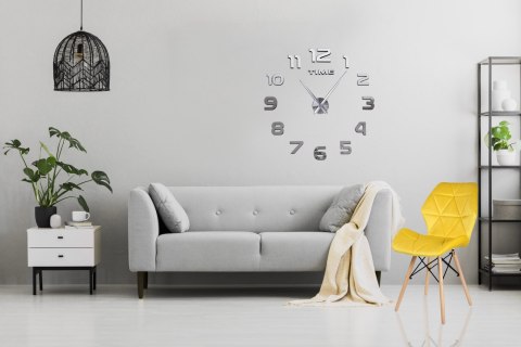ZEGAR ŚCIENNY DIY NEPRI 65 - 130 CM - SREBRNY 3D