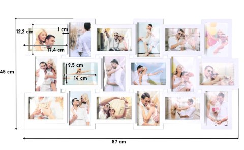 FOTORAMKA NA 18 ZDJĘĆ MORKA BIAŁA