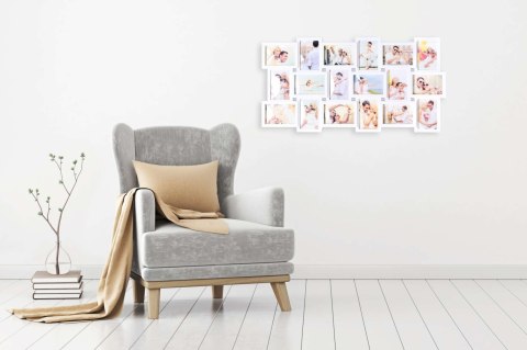 FOTORAMKA NA 18 ZDJĘĆ MORKA BIAŁA