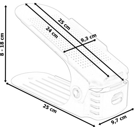 KOMPLET REGULOWANYCH UCHWYTÓW NA BUTY 10 SZTUK CZARNY