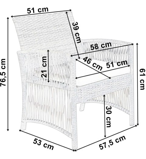 MEBLE OGRODOWE ZESTAW KALINA POPIELATY