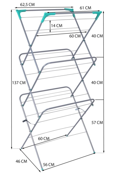 SUSZARKA WOLNOSTOJĄCA NA PRANIE ARAL SZARO-ZIELONA