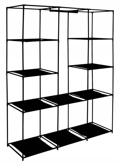 SZAFA TEKSTYLNA Z 10 PÓŁKAMI MIRA MAXI - CIEMNY BRĄZ