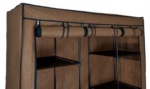 SZAFA TEKSTYLNA Z 10 PÓŁKAMI MIRA MAXI - CIEMNY BRĄZ