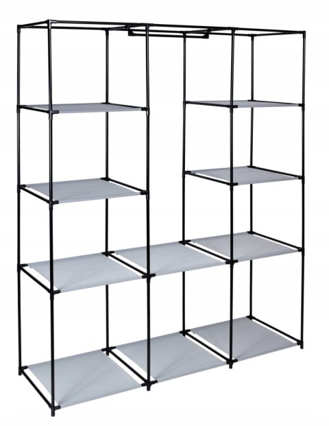 SZAFA TEKSTYLNA Z 10 PÓŁKAMI MIRA MAXI - SZARA