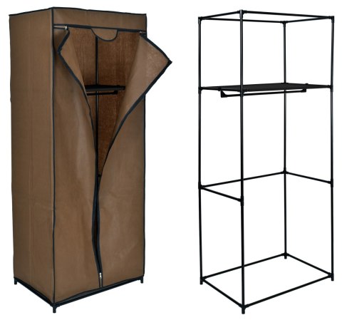 SZAFA TEKSTYLNA Z PÓŁKĄ FELA - CIEMNY BRĄZ