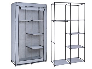 SZAFKA TEKSTYLNA Z 6 PÓŁKAMI MIRA - SZARA