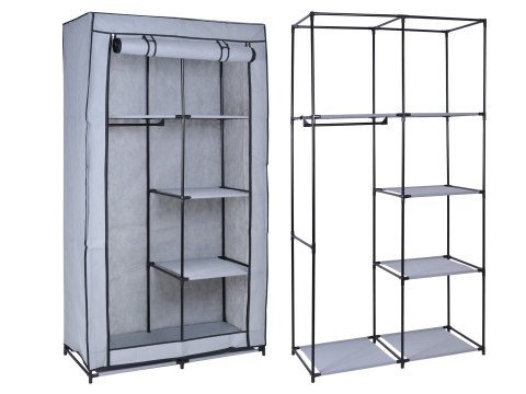 SZAFKA TEKSTYLNA Z 6 PÓŁKAMI MIRA - SZARA