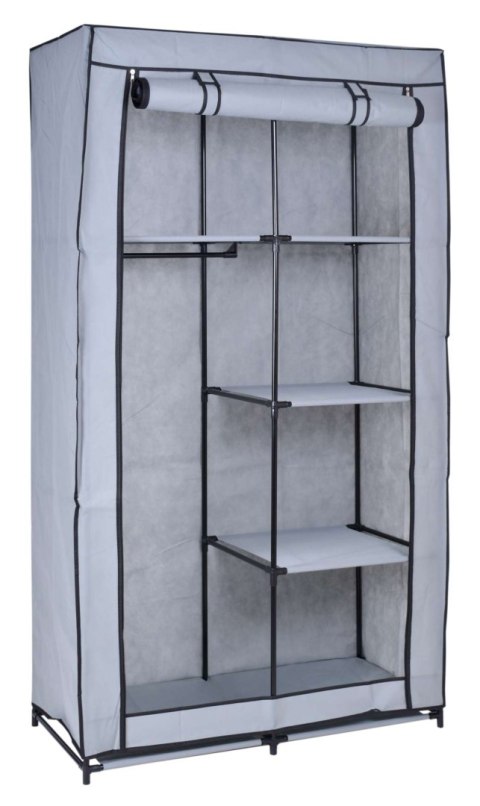 SZAFKA TEKSTYLNA Z 6 PÓŁKAMI MIRA - SZARA