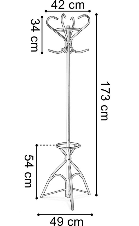 WIESZAK STOJĄCY LIVIO CZARNY 173 CM