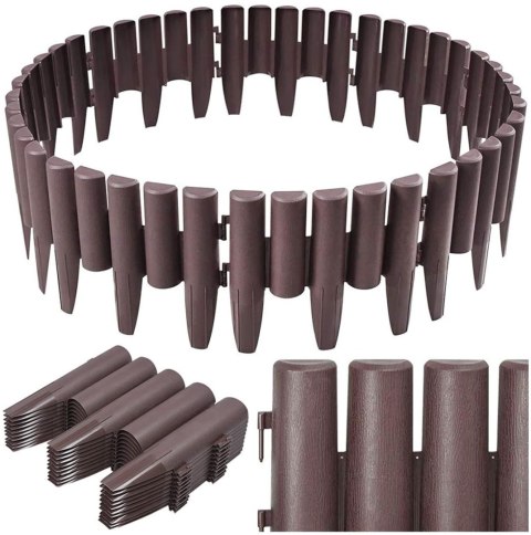 PALISADA TRAWNIKOWA OGRODOWA RIBERA BRĄZOWA 280 CM