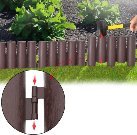 PALISADA TRAWNIKOWA OGRODOWA RIBERA BRĄZOWA 280 CM