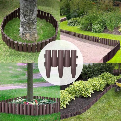 PALISADA TRAWNIKOWA OGRODOWA RIBERA BRĄZOWA 280 CM