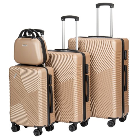 ZESTAW WALIZEK PODRÓŻNYCH AZORES ZŁOTY 4W1