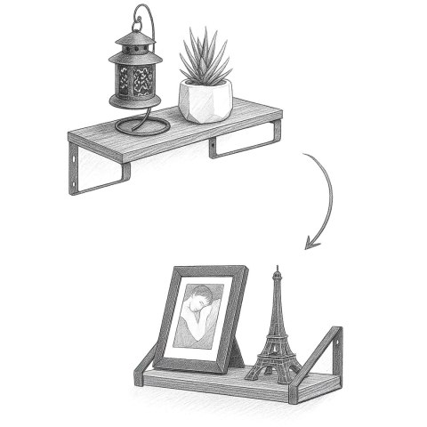 Zestaw 3 półek loft SIRIN craft