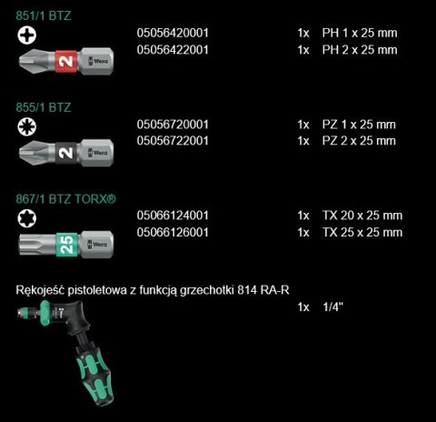KRAFTFORM KOMPAKT PISTOL RA-R 2, 13 CZĘŚCI KRAFTFORM KOMPAKT PISTOL RA-R 2, 13 CZĘŚCI