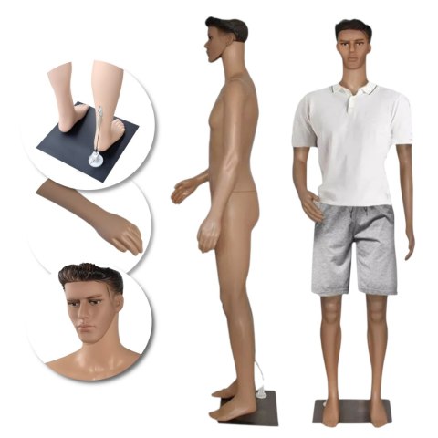 Manekin męski 190 cm pełnopostaciowy realistyczny lekki demontowalny Manekin męski 190 cm pełnopostaciowy realistyczny lekki demontowalny