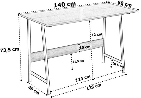 Biurko loftowe komputerowe GRENEN RUSTIC