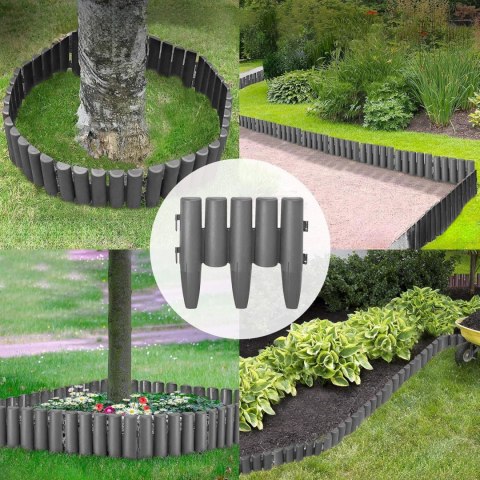 Palisada trawnikowa ogrodowa RIBERA antracyt 280 cm