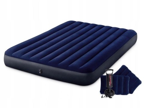 Materac dmuchany dwuosobowy 203x152 cm z poduszkami welurowy INTEX 64765 Materac dmuchany dwuosobowy 203x152 cm z poduszkami welurowy INTEX 64765