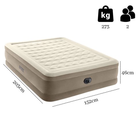Materac dmuchany dwuosobowy 203x152 cm z wbudowaną pomką INTEX 64428 Materac dmuchany dwuosobowy 203x152 cm z wbudowaną pomką INTEX 64428