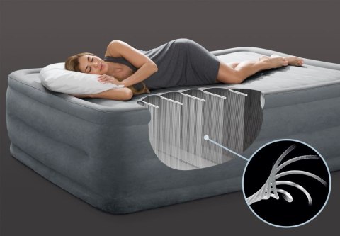 Materac łóżko do spania dwuosobowy z pompką automatyczną 203x152 cm INTEX 64418ND