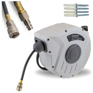 Wąż pneumatyczny na zwijadle automatyczny bęben 10m 1/4" do kompresora