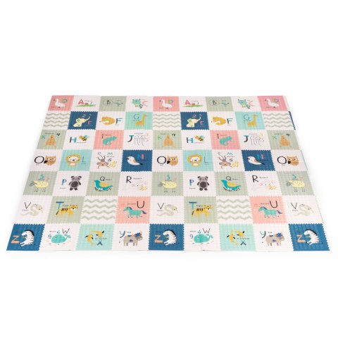 Mata piankowa dla dzieci 200x180 cm edukacyjna dwustronna składana miarka wzrostu alfabet ECOTOYS