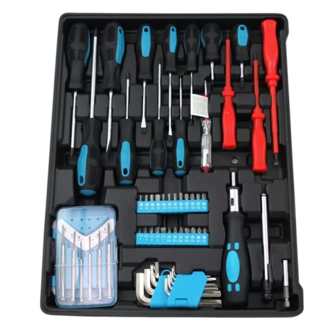 Zestaw Narzędzi 1200 Elementów Wózek z Szufladami i Kołami Mobilny z Rączką