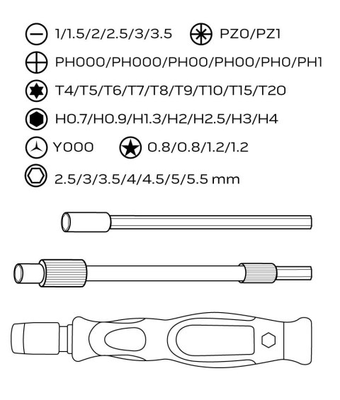KOŃCÓWKI WKRĘTAKOWE PRECYZYJNE Z UCHWYTEM 45 SZTUK