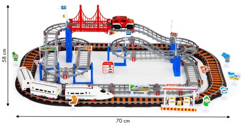 Kolejka i auto na baterie dwa tory miasto 108 el.