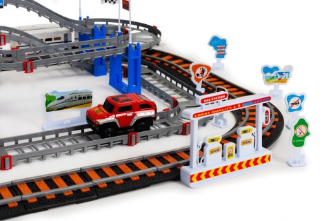 Kolejka i auto na baterie dwa tory miasto 108 el.