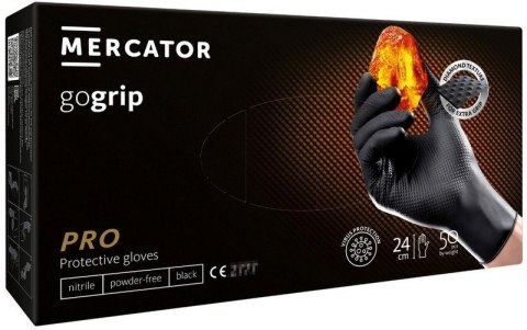 RĘKAWICE NITRYLOWE MERCATOR GO GRIP CZARNE ROZMIAR XXL 50SZT
