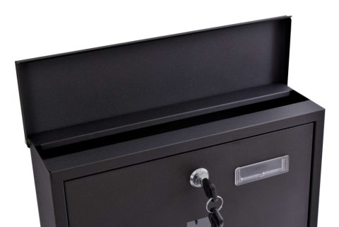 Skrzynka pocztowa na listy Hans z gazetnikiem czarna