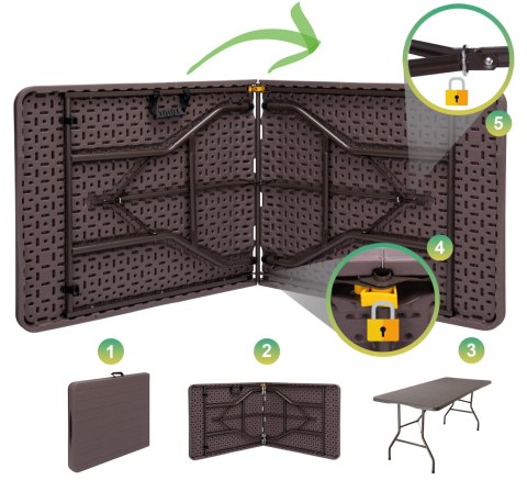 Zestaw cateringowy Woodland Brown stół + 2 ławki