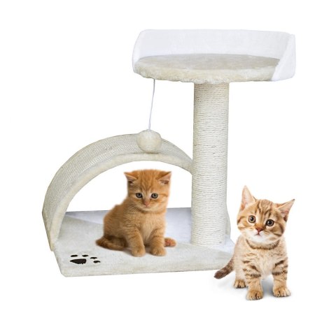 DRAPAK DLA KOTA MAŁY LEGOWISKO SŁUPEK BUDKA HAMAK BEŻOWY 43 CM