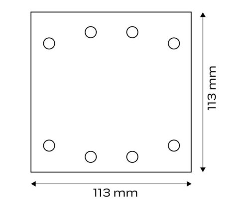 PAPIER ŚCIERNY KWADRAT P120 113*113MM, 8 OTW. 5 SZT.