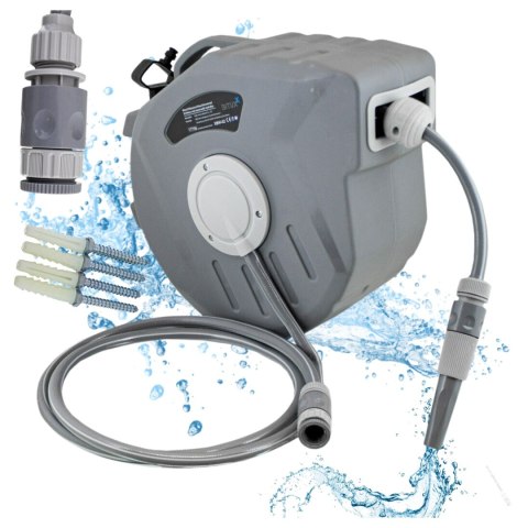 Wąż ogrodowy 20 m automatyczny bęben naścienny zwijak zdejmowany