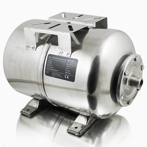 Zbiornik przeponowy 24 l hydroforowy stal nierdzewna 6 bar 1 cal do pompy