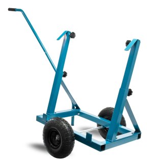 Wózek do płyt regulowany stalowy niebieski 200kg pneumatyczne koła