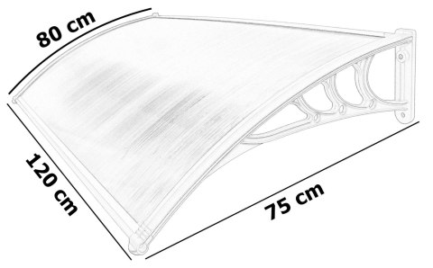 DASZEK ZADASZENIE SAGO CZARNY NAD DRZWI 80X120 CM
