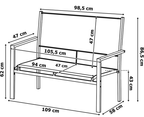 MEBLE OGRODOWE ZESTAW GRACIOSA BLACK