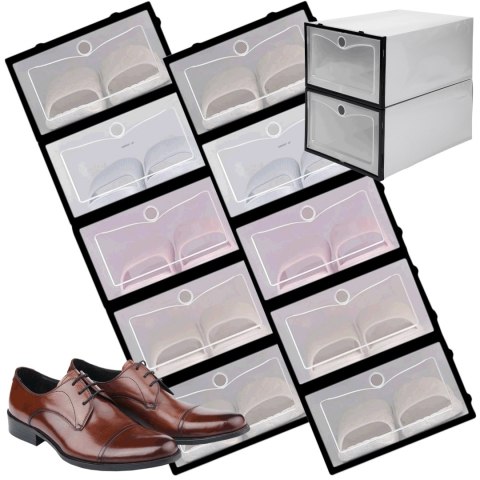 PUDEŁKO NA BUTY OSLO SZARE KOMPLET 10 SZTUK