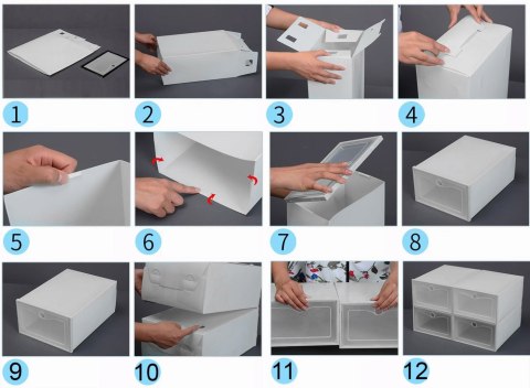 PUDEŁKO NA BUTY OSLO SZARE KOMPLET 10 SZTUK