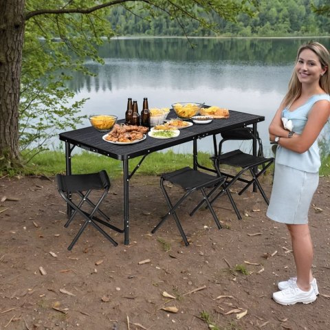 STOLIK TURYSTYCZNY TRIP SKŁADANY 120X60 CM BLACK WOOD CZARNY