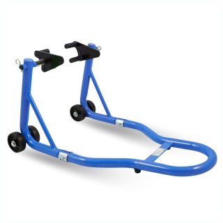 Stojak motocyklowy przedni niebieski stalowy 250 kg regulowany wytrzymały