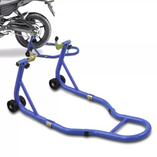 Stojak motocyklowy tylny stalowy 250 kg niebieski regulowany na tylne koło